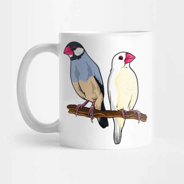 two java sparrow birds by animalfuny